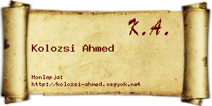 Kolozsi Ahmed névjegykártya